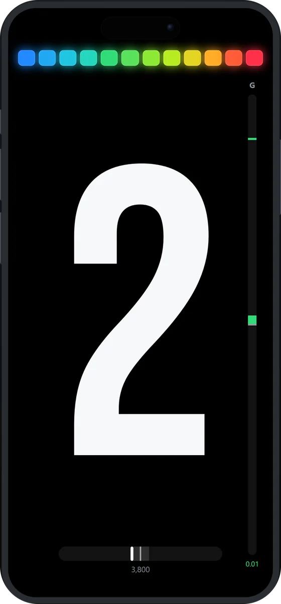 OBD Gear Indicator in portrait with the Analog typeface