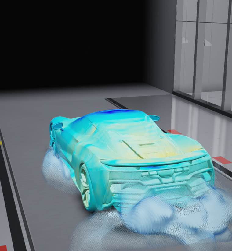 車体後方の後流